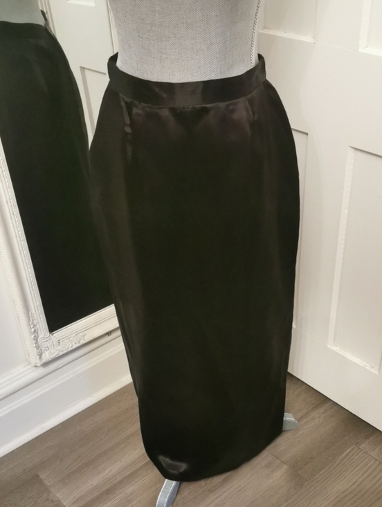 Dresses & Skirts - Vintage Classic Glam Silky Satin 19th Avenue Maxi Black Pencil Skirt. Size 11/12